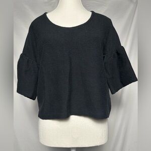 MADEWELL 100% Cotton Black Ribbed Capsule Short Sleeve Size XS